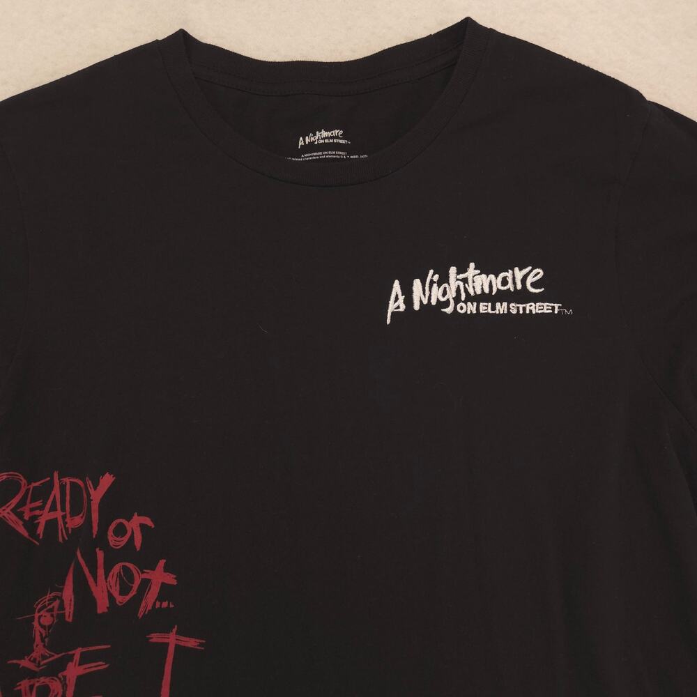 Nightmare on Elm Street Movie Graphic Crew Neck T Shirt Womens Size L Black